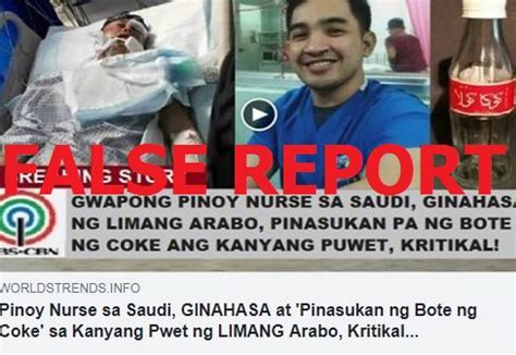 No, this Filipino nurse was not sexually assaulted in Saudi Arabia.